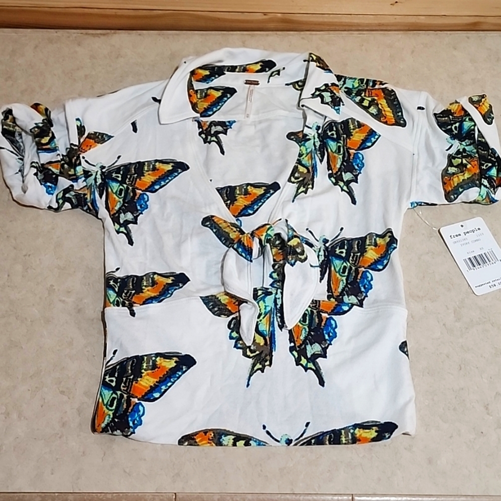 Free People BOHO Crop Top NWT Size xs